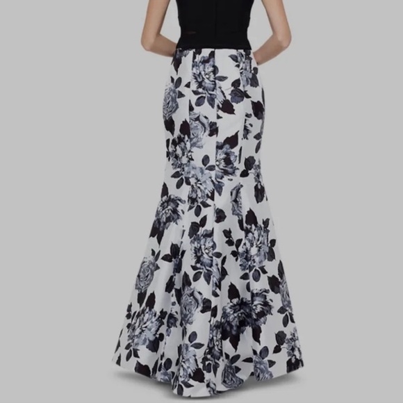 Xcape Elegant Black and White Floral Maxi Ball Gown Mermaid Women's Dress - Picture 2 of 11